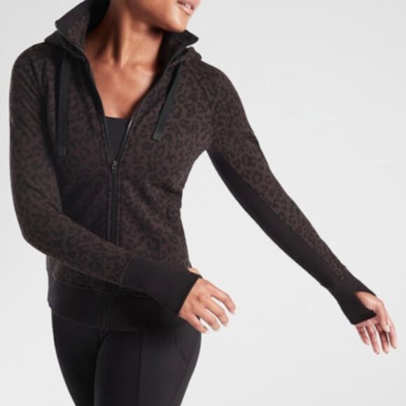 Athleta Triumph Hoodie Leopard Print | Size Small - Picture 1 of 9